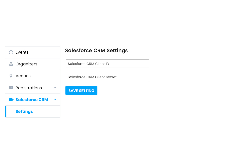 Wp Event Manager Salesforce Crm Settings At Frontend