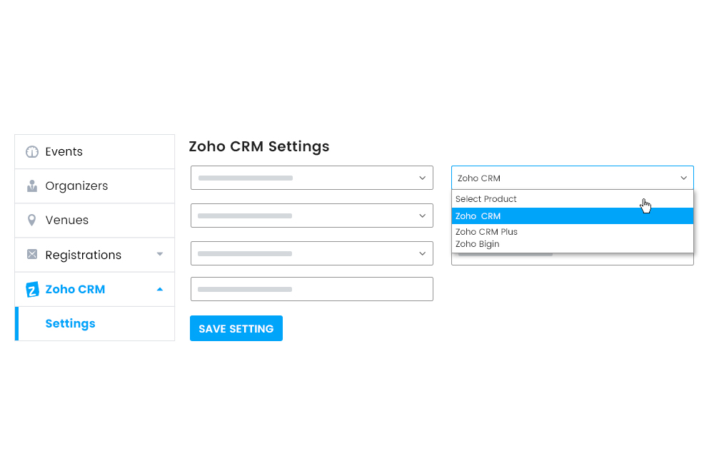 Wp Eventmanager Zoho Crm Choose Any Zoho Product