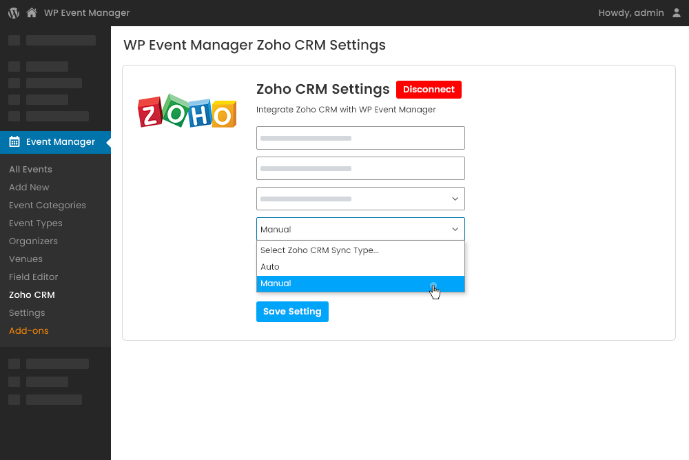 Wp Eventmanager Zoho Crm Manual Attendee Syncing At Backend