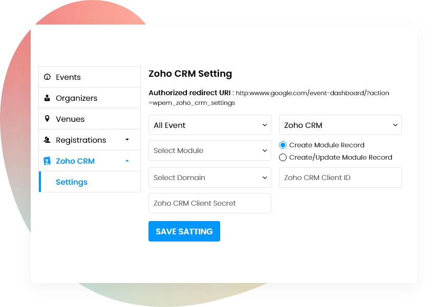 Zoho Crm Settings