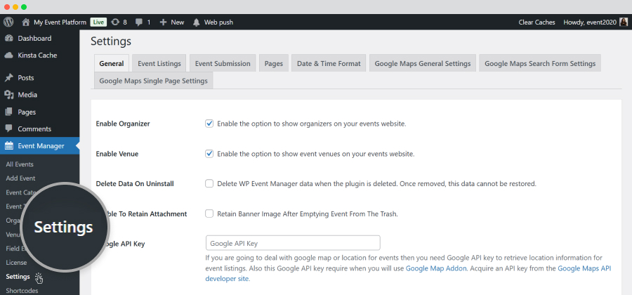 Select The Settings Option.