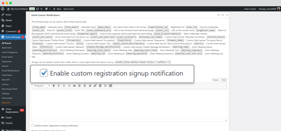 Custom Registration Signup
