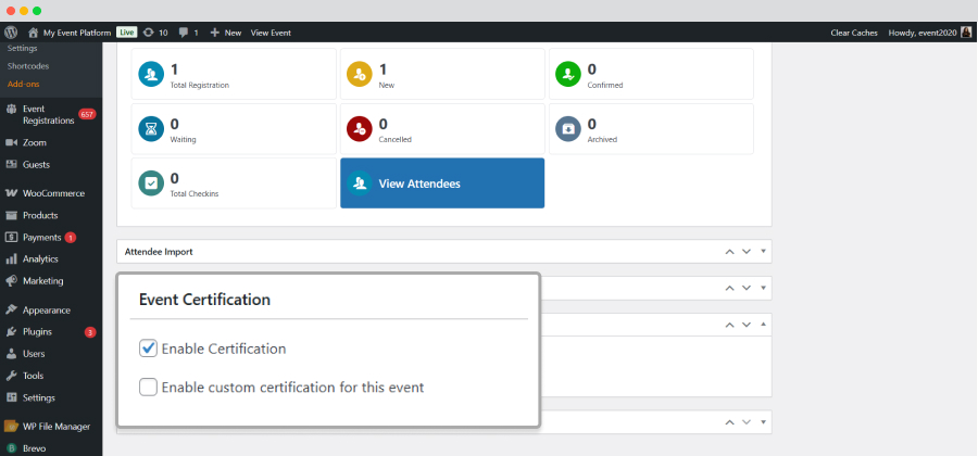 Event Certification