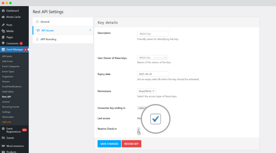Rest Api General Settings Tab