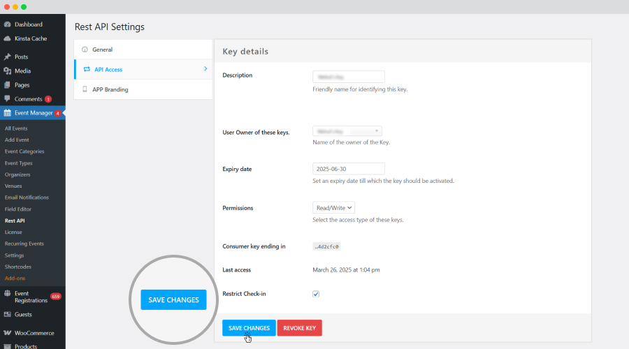 Rest Api General Settings Tab