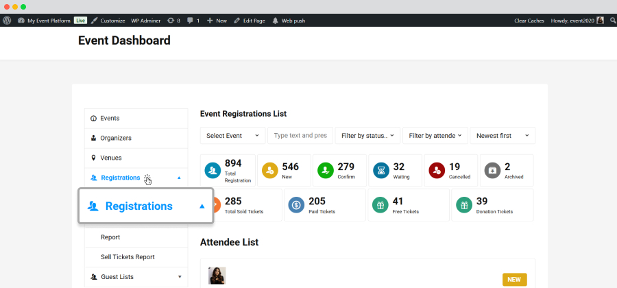Wp Event Manager Sell Tickets Backend Registration