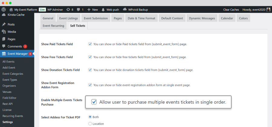 Wp Event Manager Sell Tickets Backend Registration
