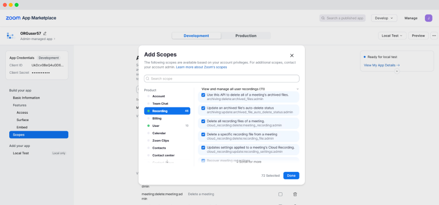 Manage All User Recording