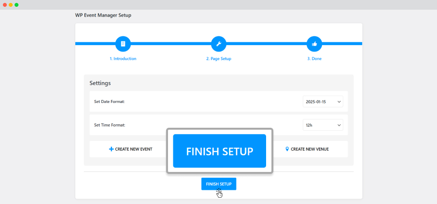 Finish Set Up