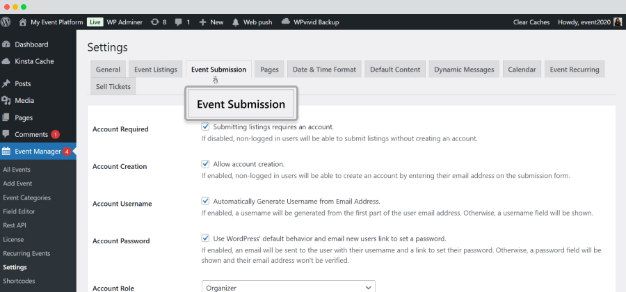 Event Submission