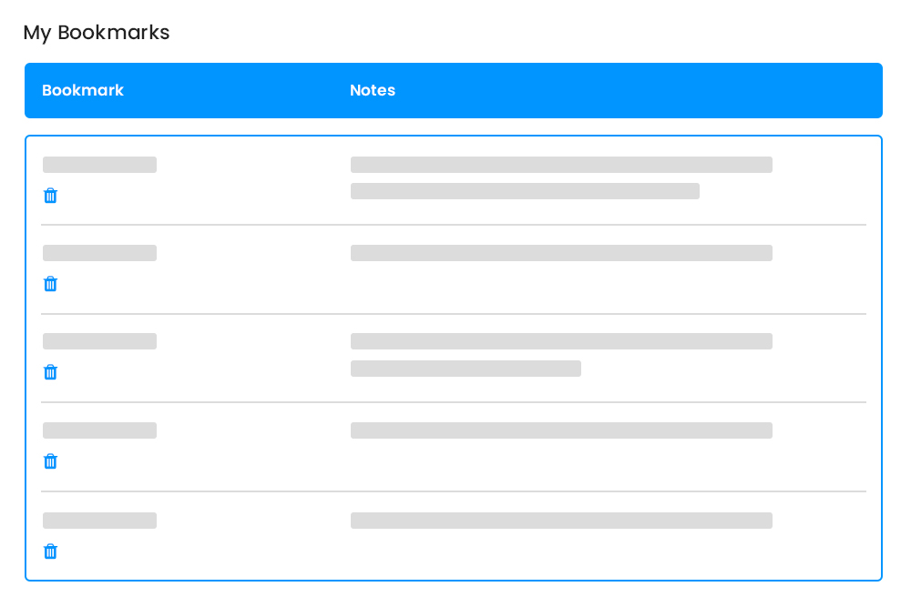 Bookmark Dashboard