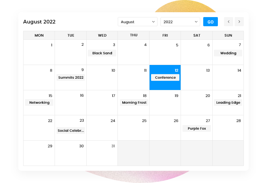 Shortcode Calendar View