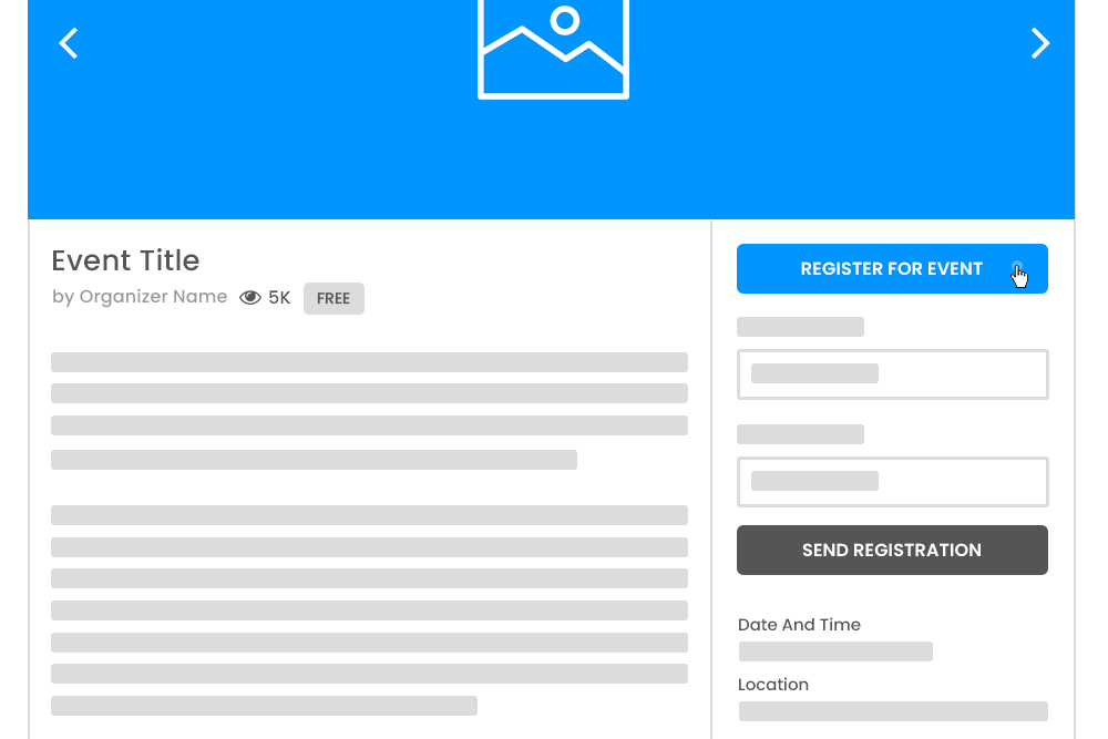 Single Event Listing Registration Form