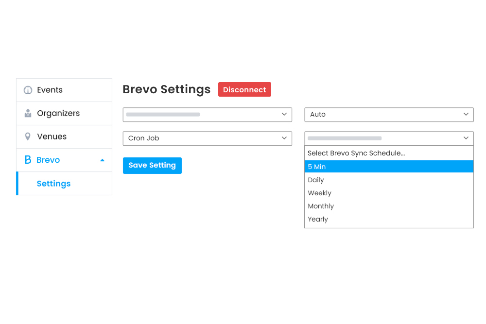 Frontend Brevo Settings Cron Job