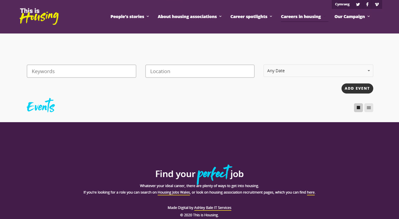 Housing Wales Events Listing