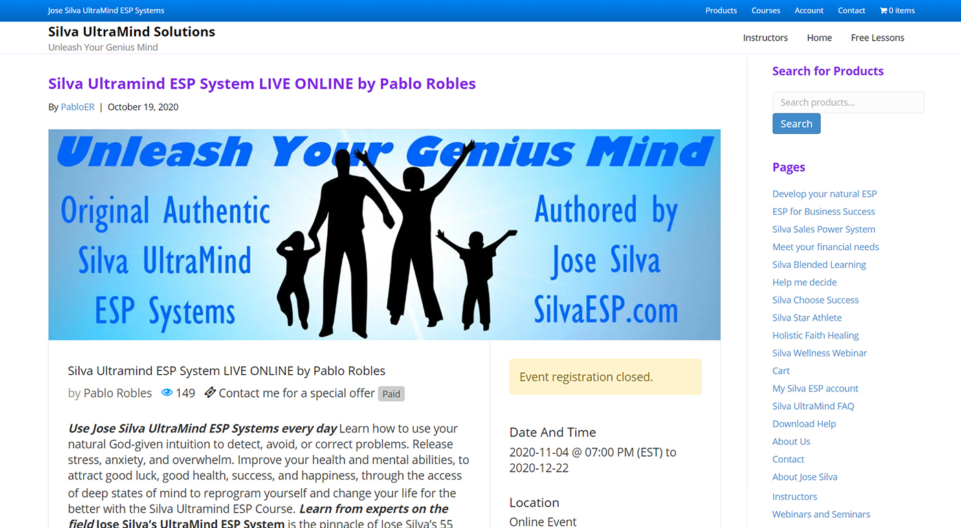 Silva Ultramind Esp Systems Endup With Wp Event Manager 3