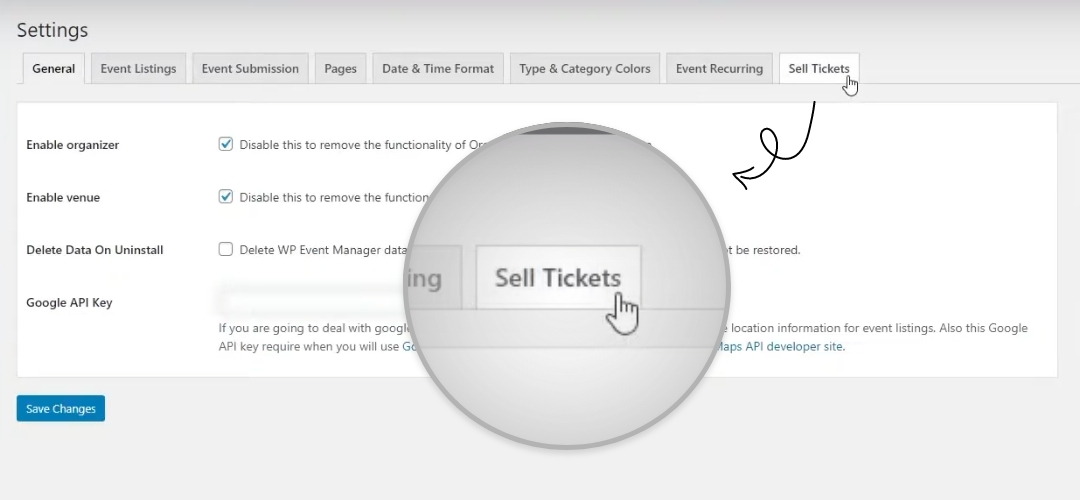 Website for sale of tickets create in wordpress