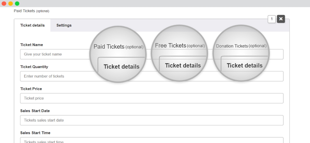 Website for sale of tickets create in wordpress