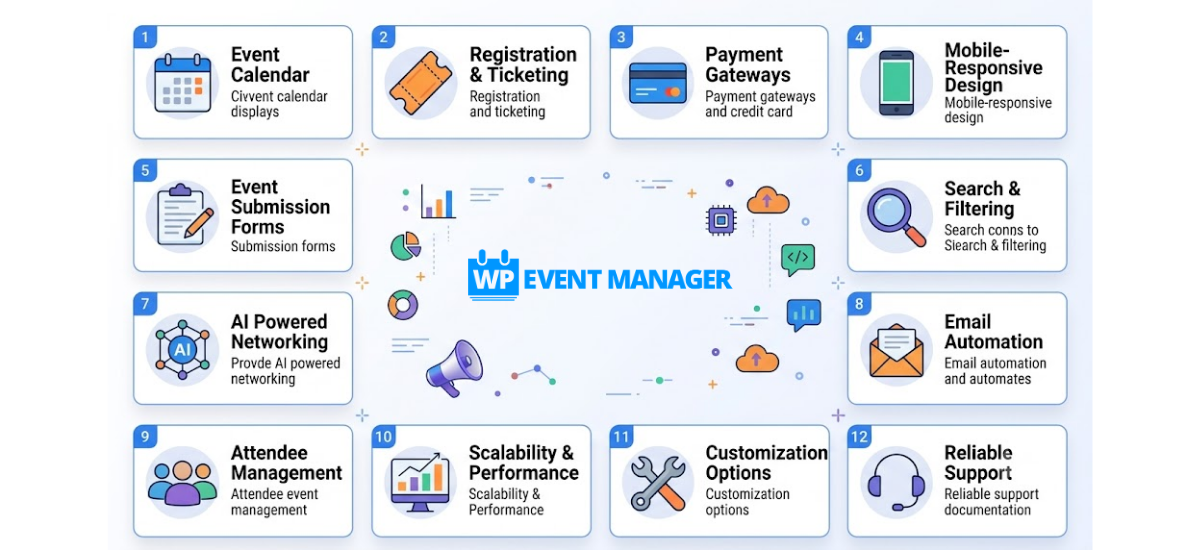 wordpress event plugin features